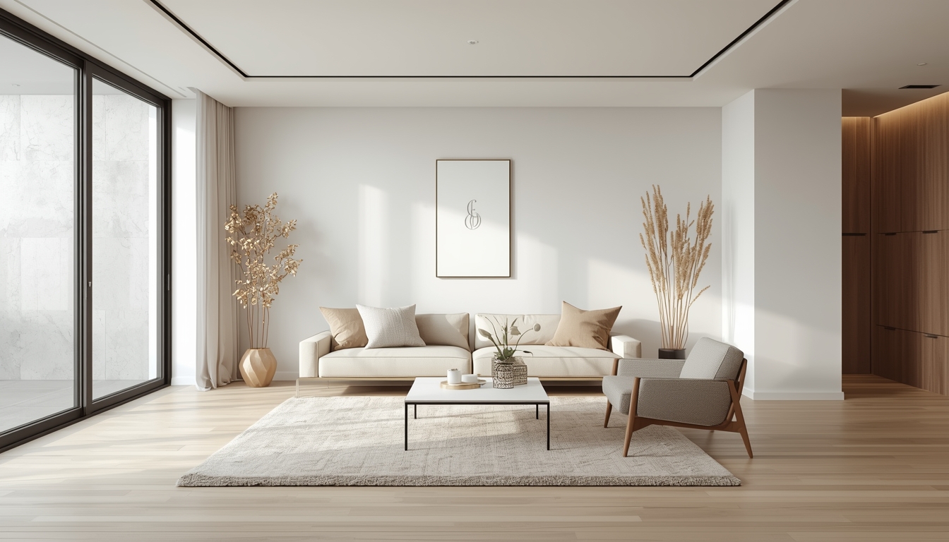 Beautifully organized living space with minimalist design